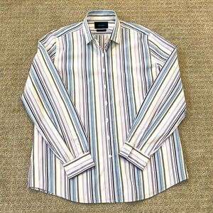 Faconnable Striped Long Sleeve Button Down Shirt